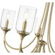 Waddingham 5 Light 27 inch Vintage Brass Chandelier Ceiling Light
